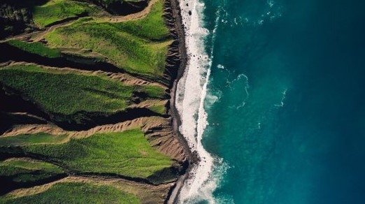 Aerial view of coastline